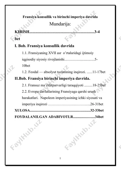 fransiya konsullik va birinchi imperiya davrida — DOC