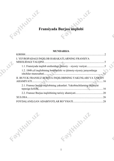 fransiyada burjua inqilobi — DOC