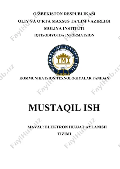 elektron hujjat aylanish tizimi — DOCX