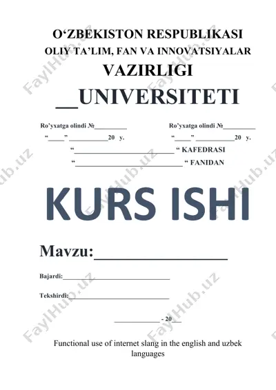 functional use of internet slang in the english and uzbek languages — DOC