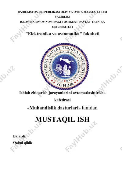 scada sistemalarining ishlash — DOCX