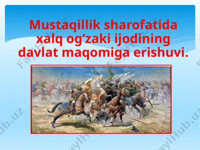 xalq og'zaki ijodi — PPTX