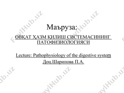 овқатҳазмқилиш системасининг патофизиологияси — PPT