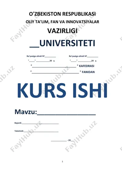 kurs ishi "gistidin: biosintezi, almashinuvi va foydalash" — DOC