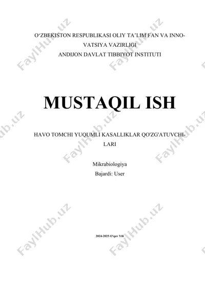 havo tomchi yuqumli kasalliklar qo'zg'atuvchilari — DOC