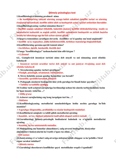 ijtimoiy psixologiya test — DOC