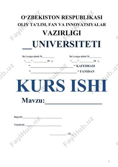 ma'lumotlar bazasi va iqtisodiyot — DOC