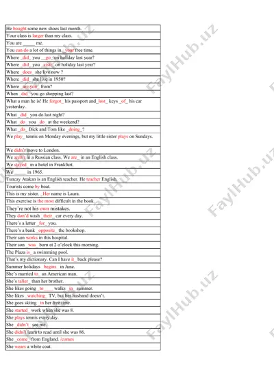 english grammar exercises — DOC