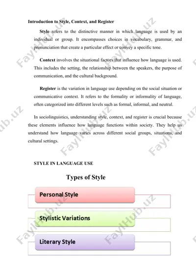 introduction to style, context, and register — DOC