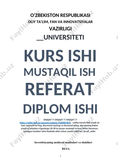 investitsiyaning mohiyati va shakllari — DOC