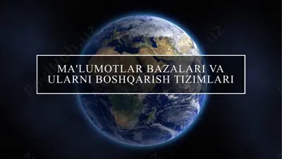 ma'lumotlar bazalari va ularni boshqarish tizimlari 2 — PPTX