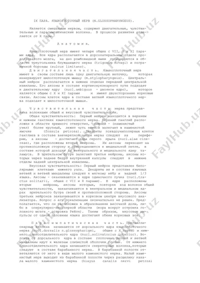 языкоглоточный нерв (n.glossopharyngeus) — DOC