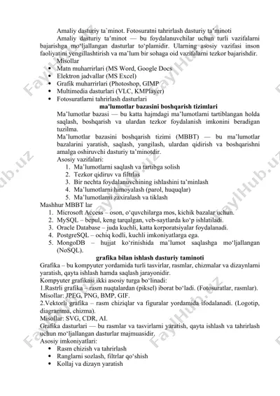 10-sinf informatika amaliy dasturiy ta`minot. fotosuratni tahrirlash dasturiy taʼminoti — DOCX