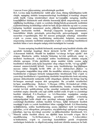 nutq buzilishi va uning tahlili — DOC