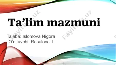 taʼlim mazmuni — PDF