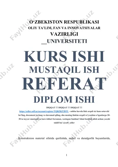 konstruktsion materiallar sifatida qurilish — DOC
