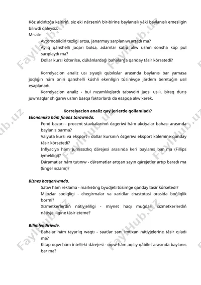 korrelyatsiya analizi — DOC
