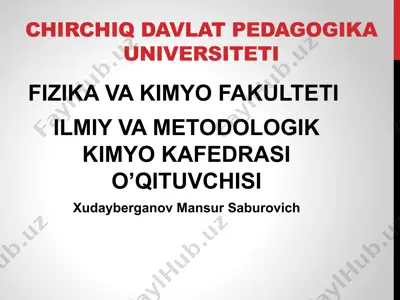 kimyo o‘qitish metodikasi — PPTX