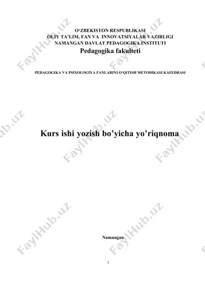 kurs ishi yozish bo’yicha yo’riqnoma — DOC