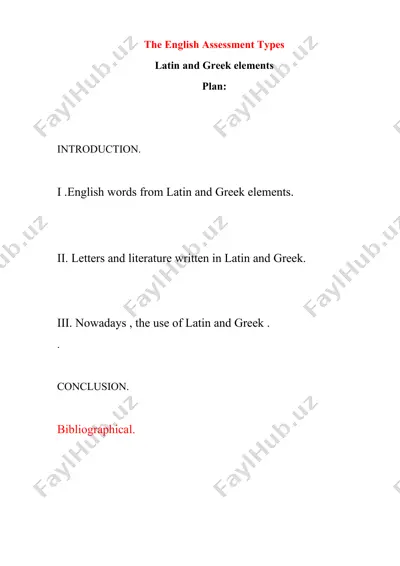 the english assessment types — DOC
