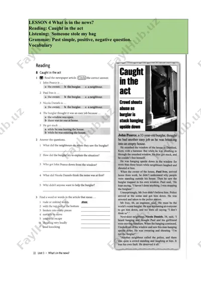 lesson 4 what is in the news? — DOC