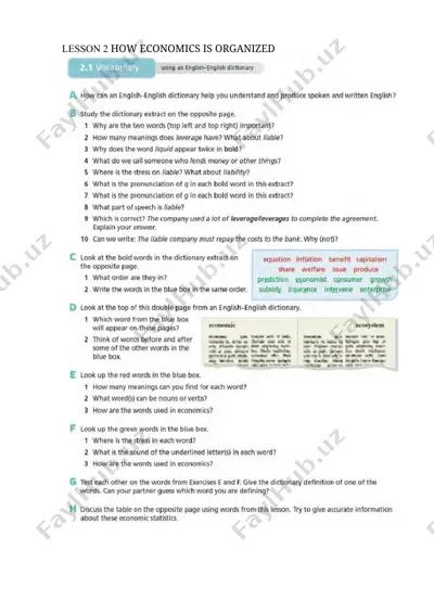 lesson 2 how economics is organized — DOC