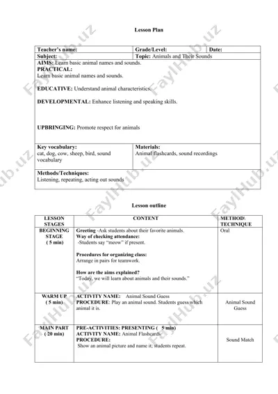 lesson plan — DOC