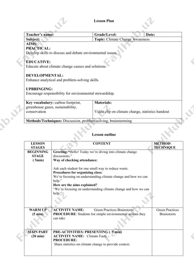lesson plan — DOC