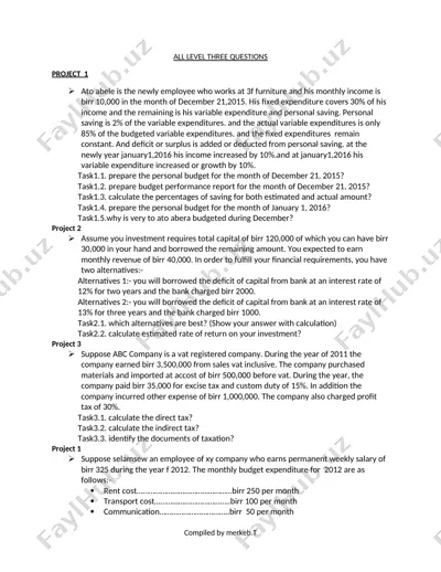 personal budgeting for ato abele — DOC