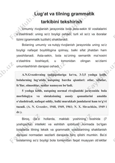 lug‘at va tilning grammatik tarkibini tekshirish — DOC