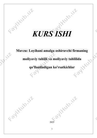 moliyaviy tahlilning methodologik asoslari — DOC