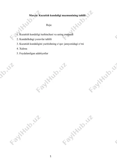 kuzatish kundaligi mazmunining tahlili — DOCX