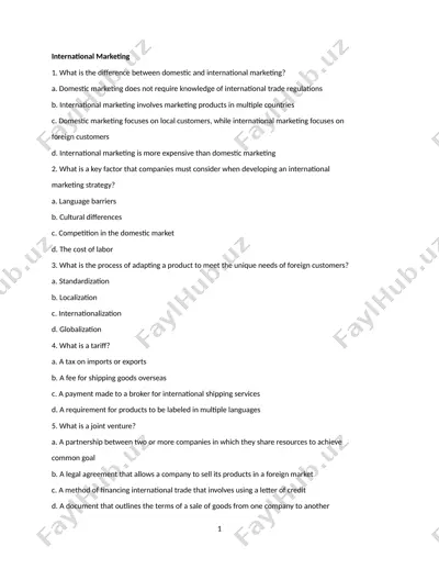 international marketing — DOC