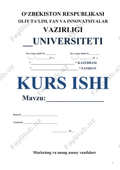 marketıng va unıng asosıy vazıfaları — DOC