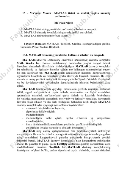 matlab tizimi — DOC