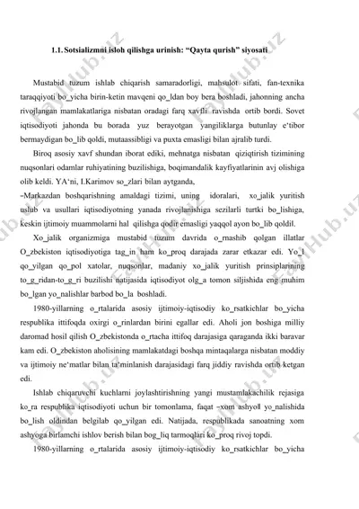 sotsializmni isloh qilishga urinish: “qayta qurish” siyosati — DOC