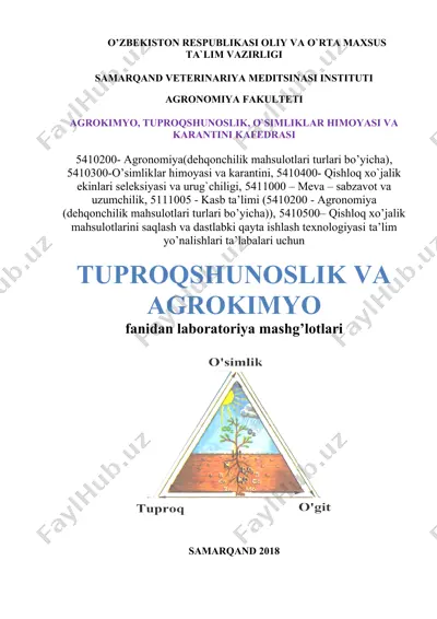 tuproqni analizga tayyorlash — DOC