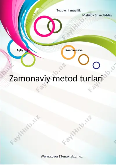 ta'lim metodlari va ularning turlari — DOC