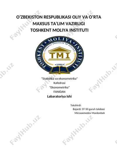 regression tahlil laboratoriyasi — DOC