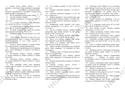 moddalar kimyosi test savollari — DOC