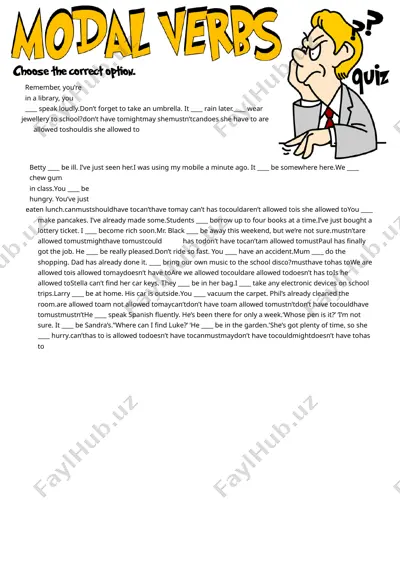grammar exercise on modal verbs — DOC