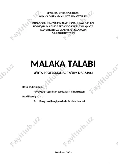 qurilish-pardozlash ishlari ustasi — DOC