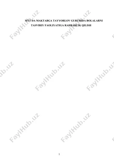 tasviriy faoliyatga rahbarlik qilishning xususiyatlari — DOC
