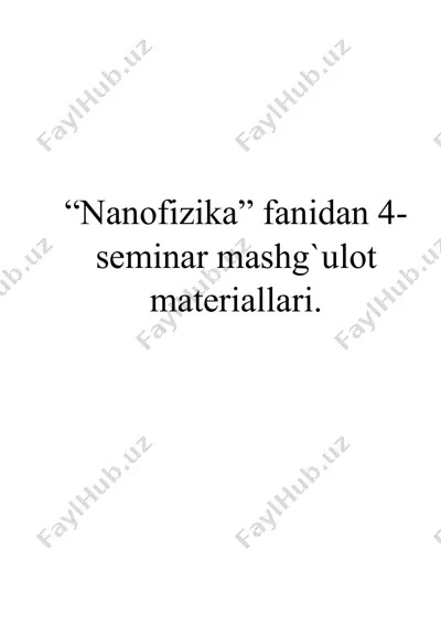 nanostrukturali polimer tizimlar — DOC