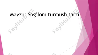 sog’lom turmush tarzi — PPTX