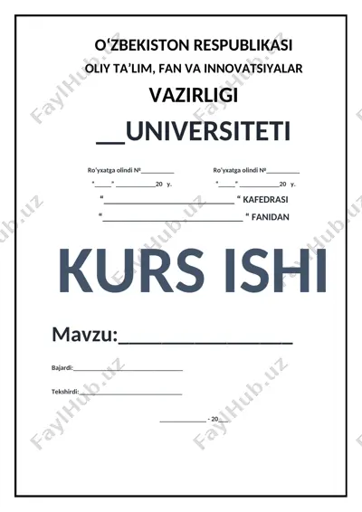 o‘zbekiston respublikasi oliy ta’lim, fan va innovatsiyalar vazirligi universiteti — DOC
