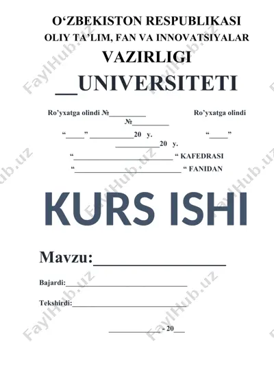 kurs ishi - o'quvchilar bilimini tekshirishda reyting tizimi — DOC