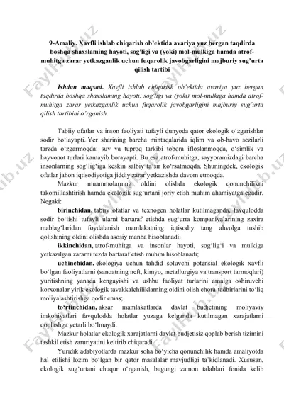 ekologik sug'urta va xavfsiz ishlab chiqarish tartibi — DOC