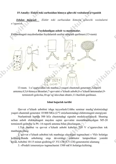 elektr toki zarbasidan himoya qiluvchi vositalarni o‘rganish — DOC