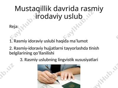rasmiy-idoraviy uslub — PPTX